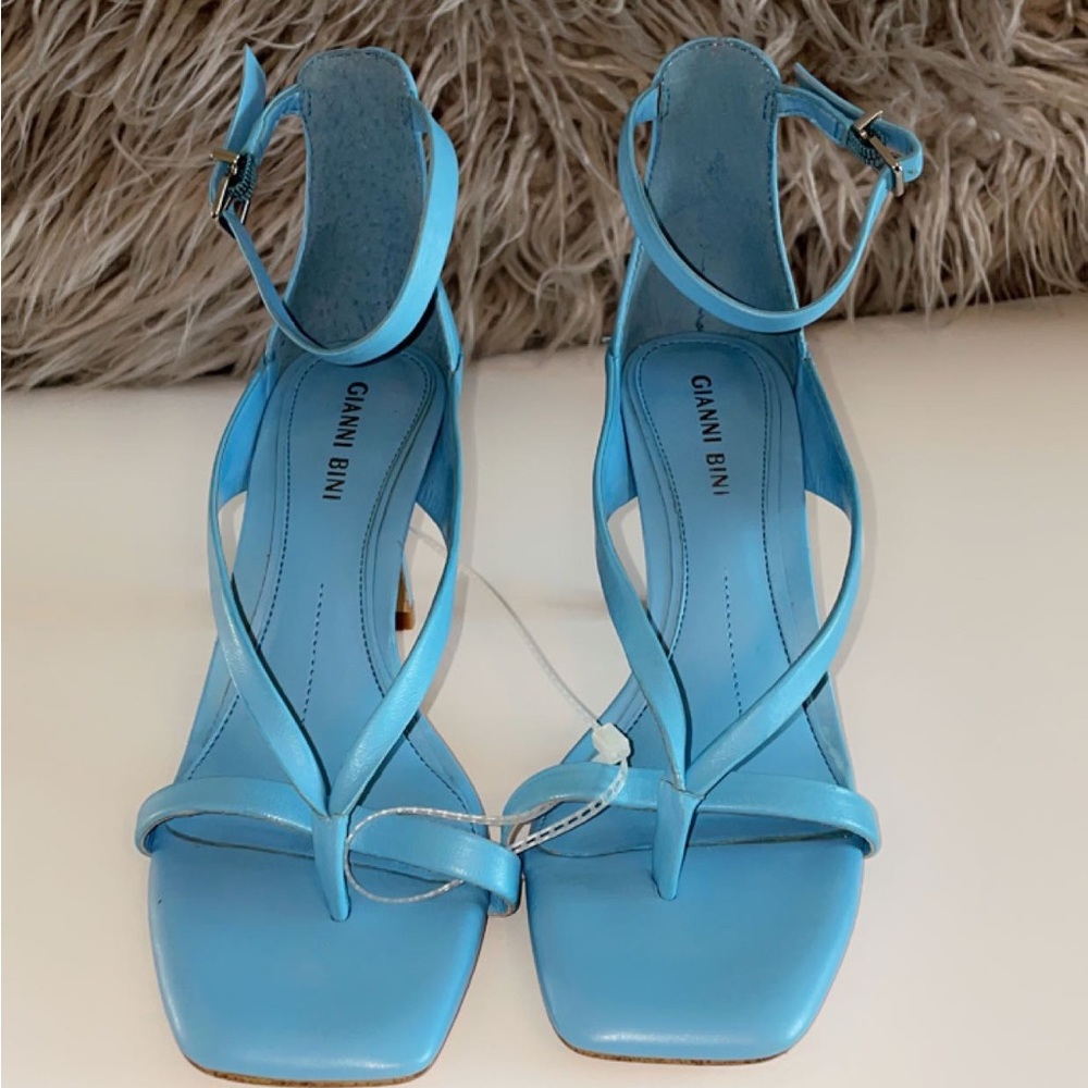 Stylish strappy blue sandals